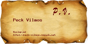 Peck Vilmos névjegykártya